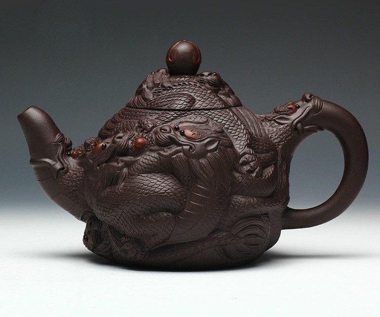 Jiu Long Xi Zhu Teapot;Chinese Gongfu Teapot,Yixing Pottery Handmade ...